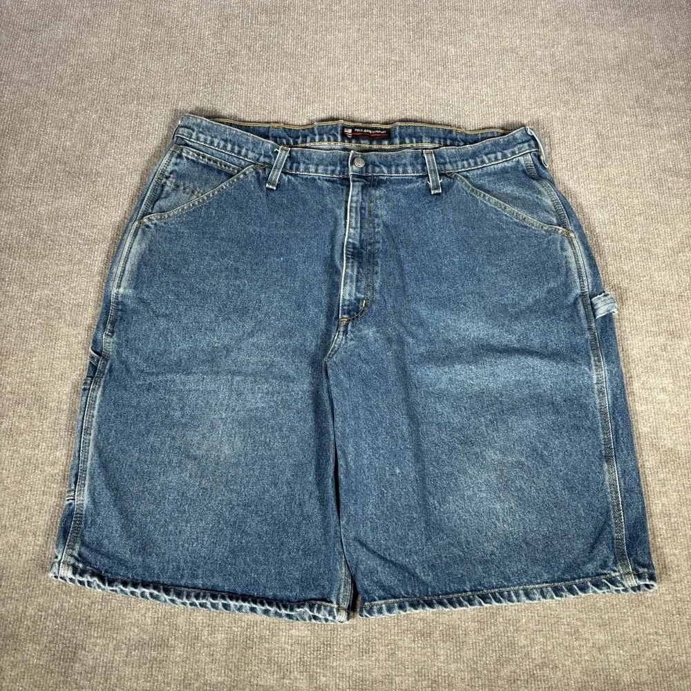 Vintage Polo Jeans Co Ralph Lauren Jean Shorts Mens 38 Blue Denim Carpenter Logo